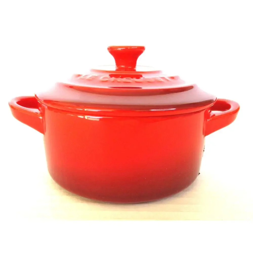 NIB LE CRUESET Mini Covered Round Cocette and 4-Inch Baking Dish Red Cast Iron